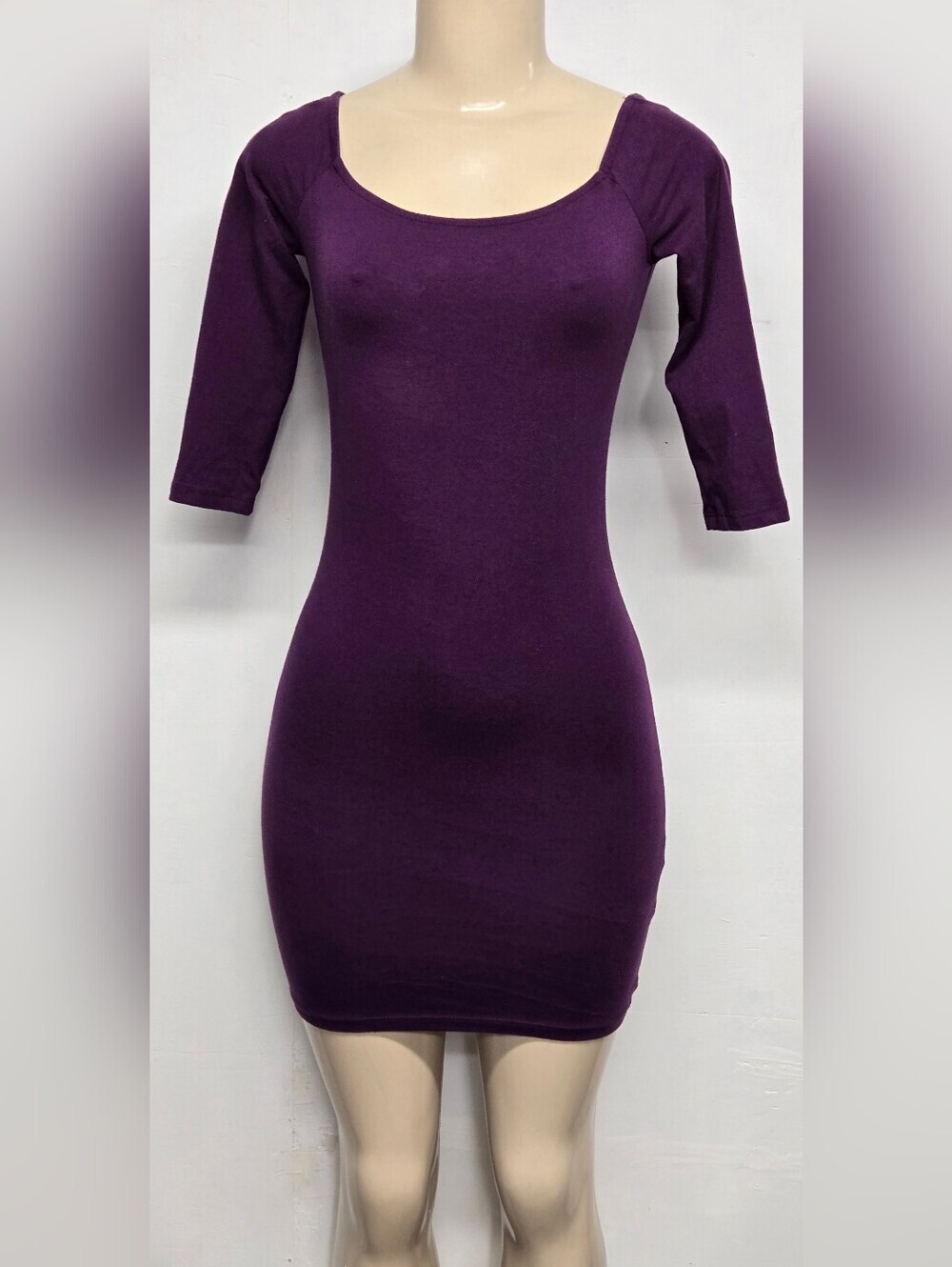 Forever 21 Bodycon Mini Dress Half Sleeve Purple Stretch S